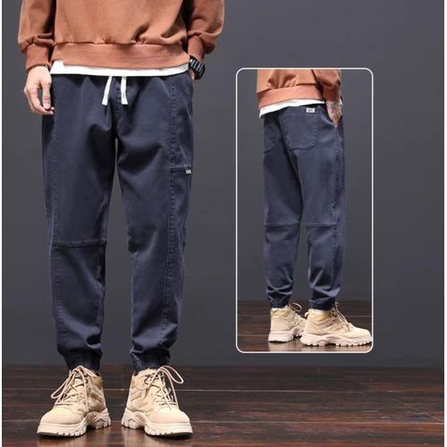 Zg Pantalon Homme Cargo JOGGER Grand Taille Ample Décontracté Super Active Streetwear- Bleu