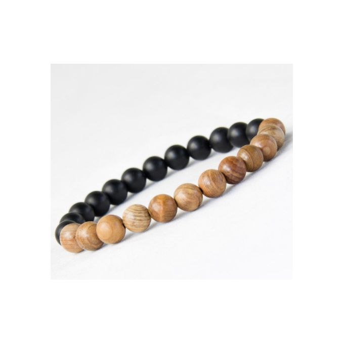 Bracelet Unisexe - Perlé - Noir/Boisé