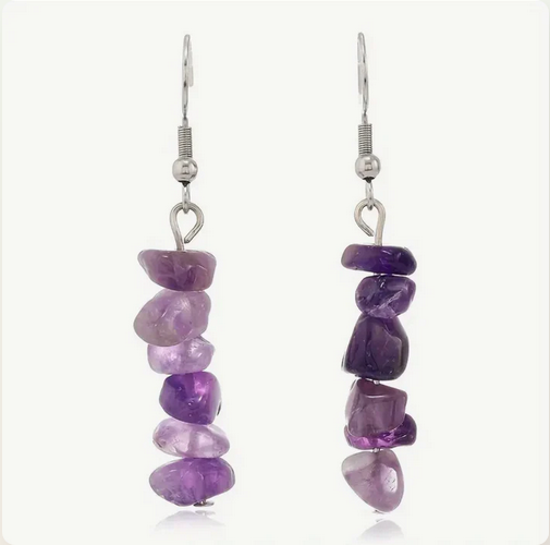 Boucles d'oreilles "Sérénité Spirituelle" en Améthyste