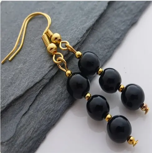 Boucles d'oreilles "Élégance Intemporelle" en Onyx Noir