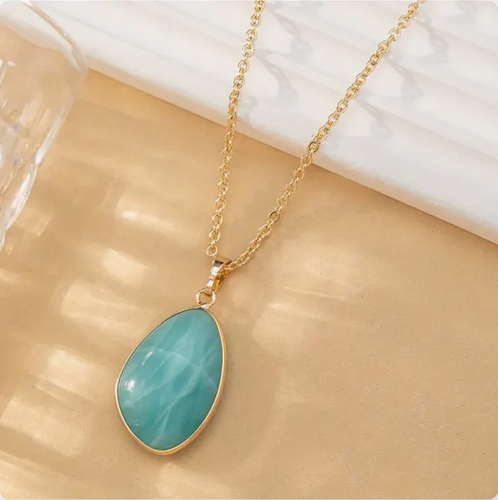 Collier “Évasion Turquoise” en Amazonite