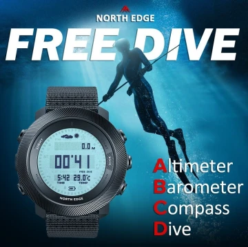 North Edge APACHE-D Men's Digital Dive Watch | Altimeter, Barometer & Compass