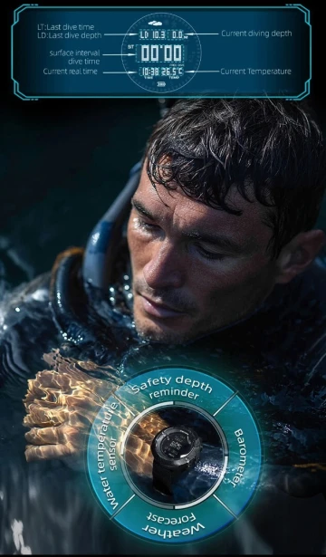 North Edge APACHE-D Men's Digital Dive Watch | Altimeter, Barometer & Compass