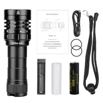 Lampe Torche SOFIRN SD05 - 3000 Lumen Chasse Sous Marine Plongée (Rechargeable)