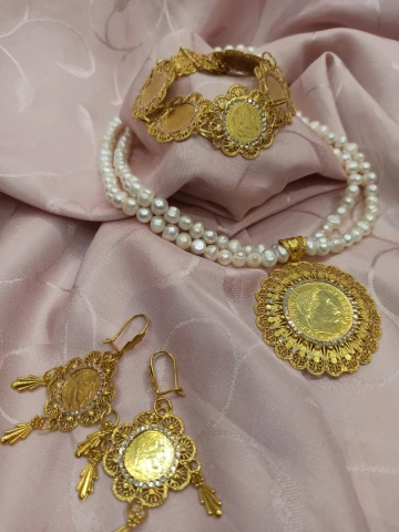 parure en argent rincé à l'or 925طاقم من فضة 925 مشللة بالذهب