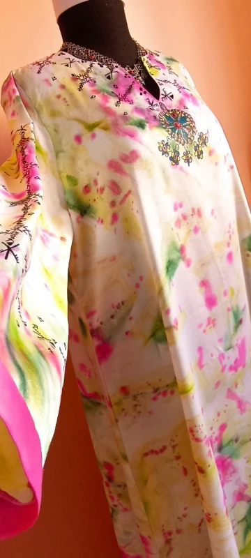 Robe Berbère Peinture sur Soie