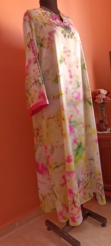 Robe Berbère Peinture sur Soie