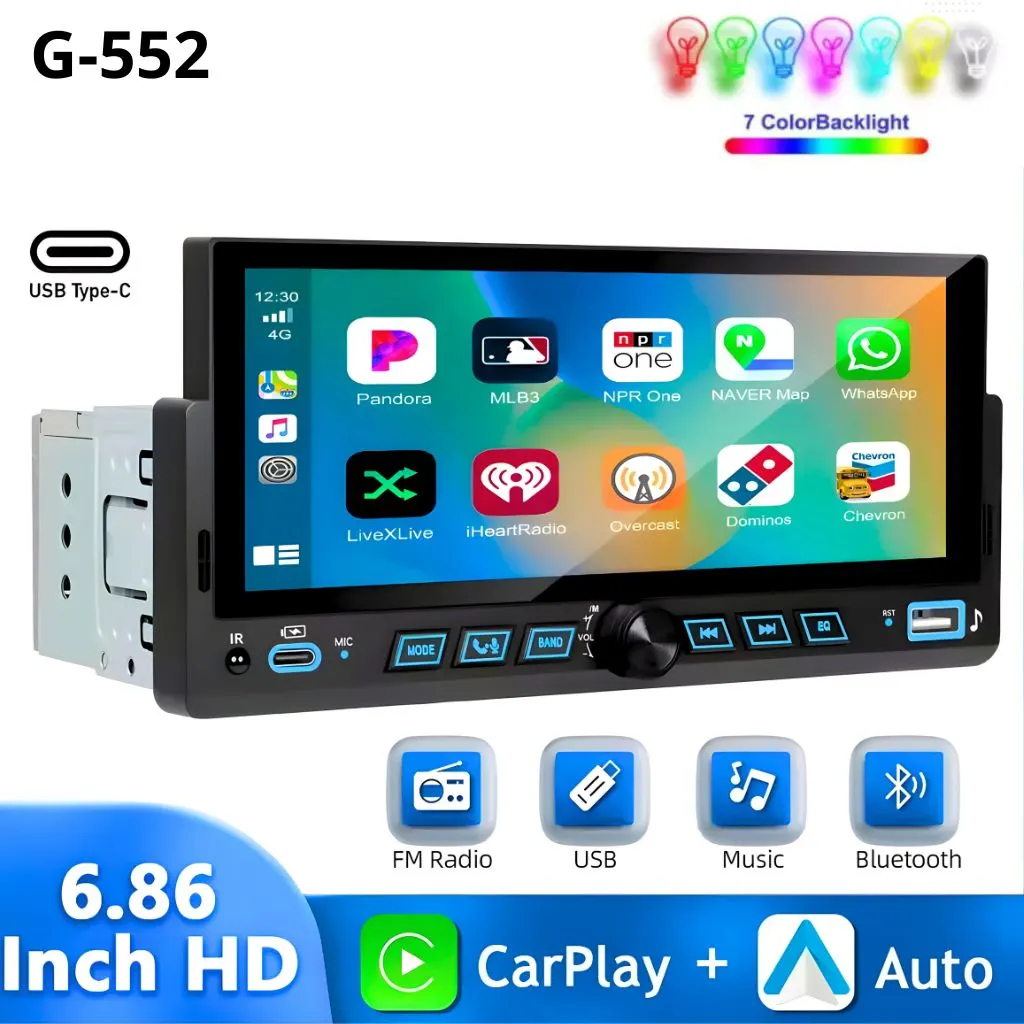 Autoradio MP5 Gazel Systems 6.86" - Carplay Sans Fil & Android Auto