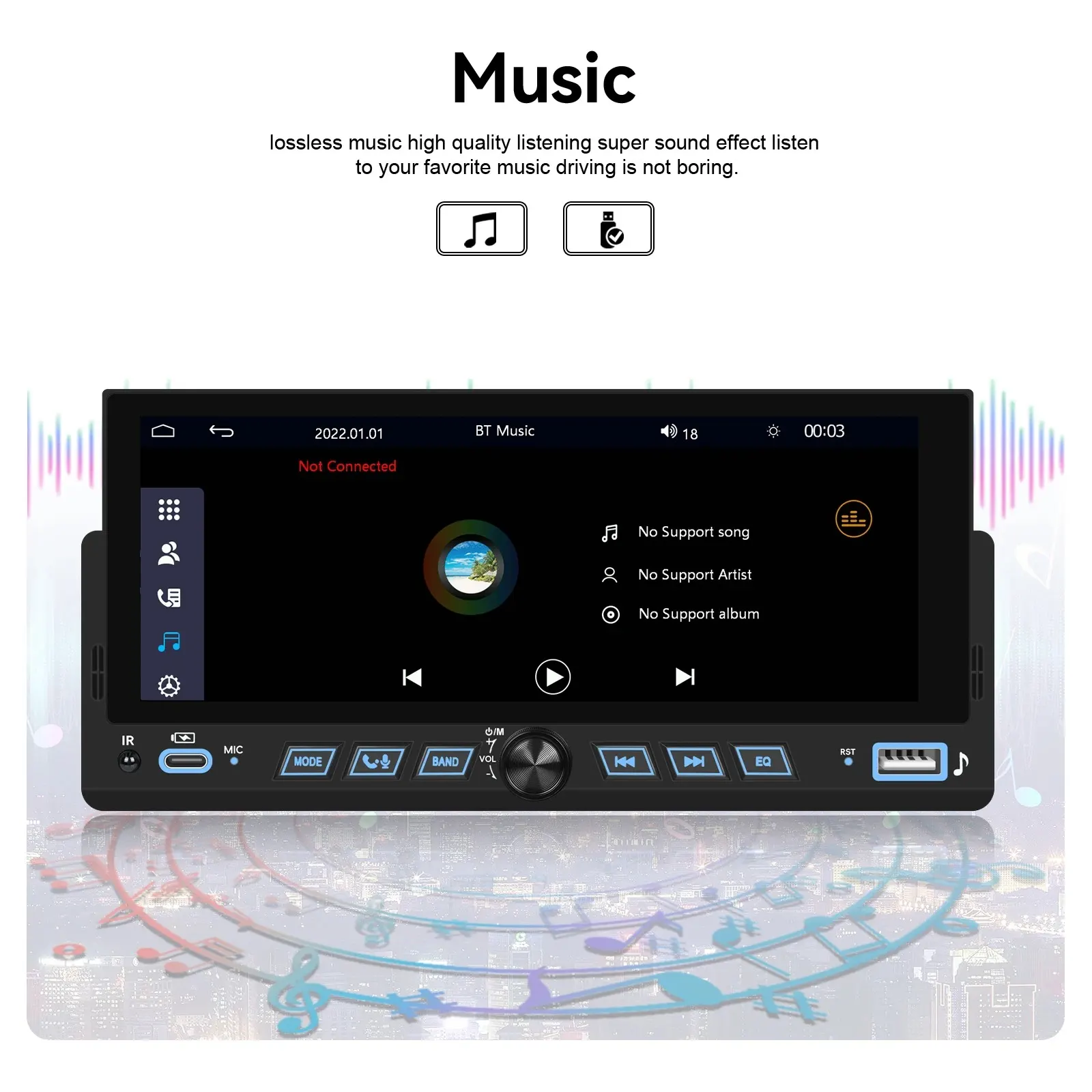 Autoradio MP5 Gazel Systems 6.86" - Carplay Sans Fil & Android Auto