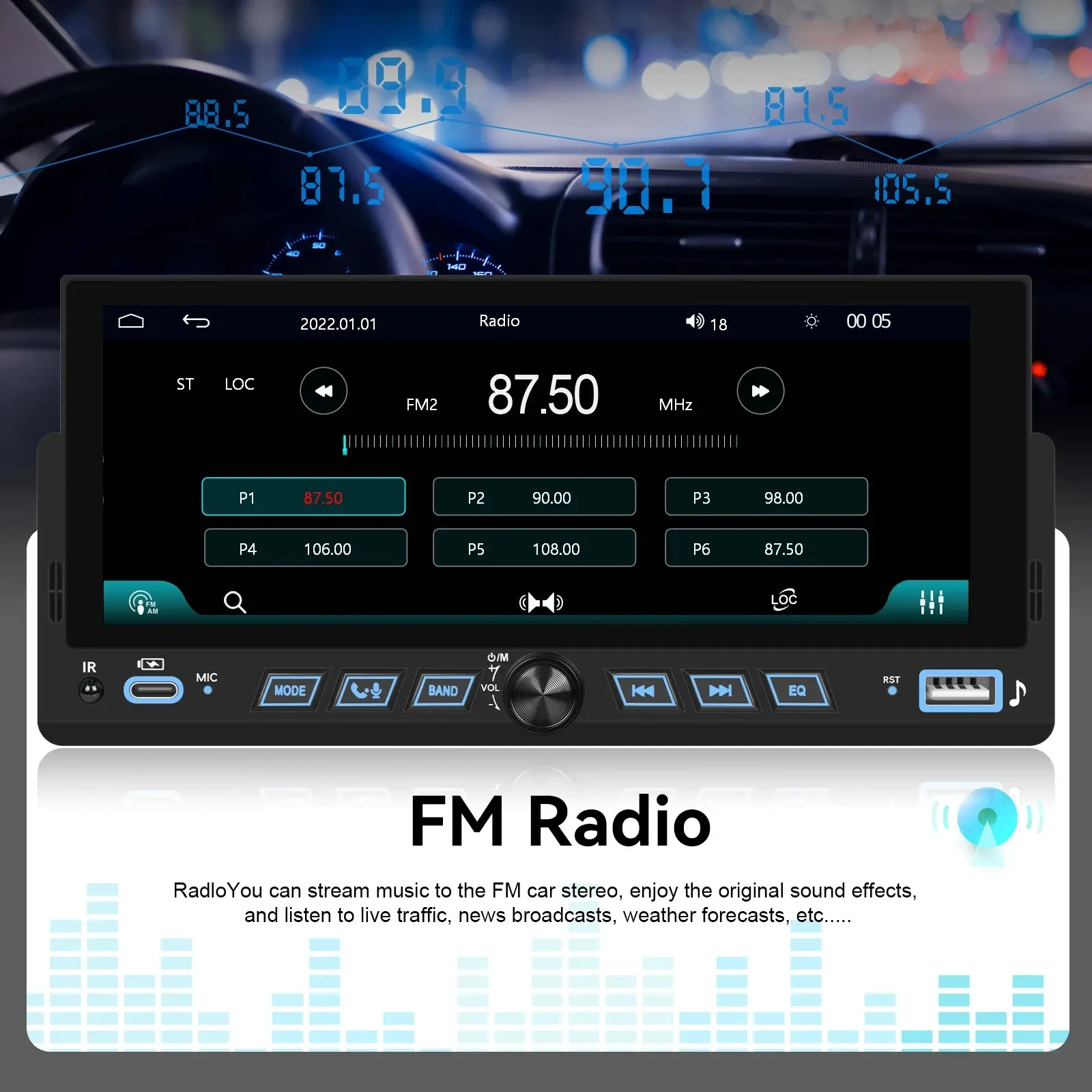 Autoradio MP5 Gazel Systems 6.86" - Carplay Sans Fil & Android Auto