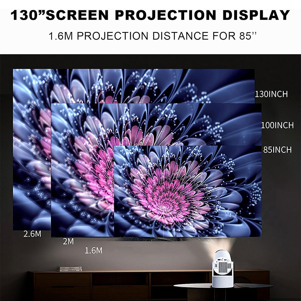 Mini Vidéoprojecteur Portable 4K Android 11 avec Karaoké & 2 Micros Sans Fil - YS-300
