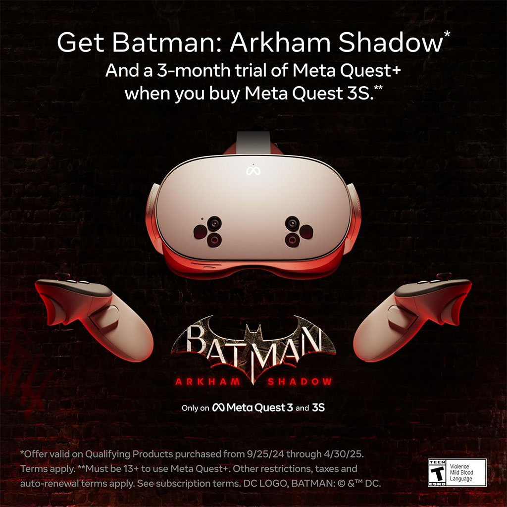 Meta Quest 3S 128 Go - Casque de Réalité Mixte (Arkham Shadow Edition)