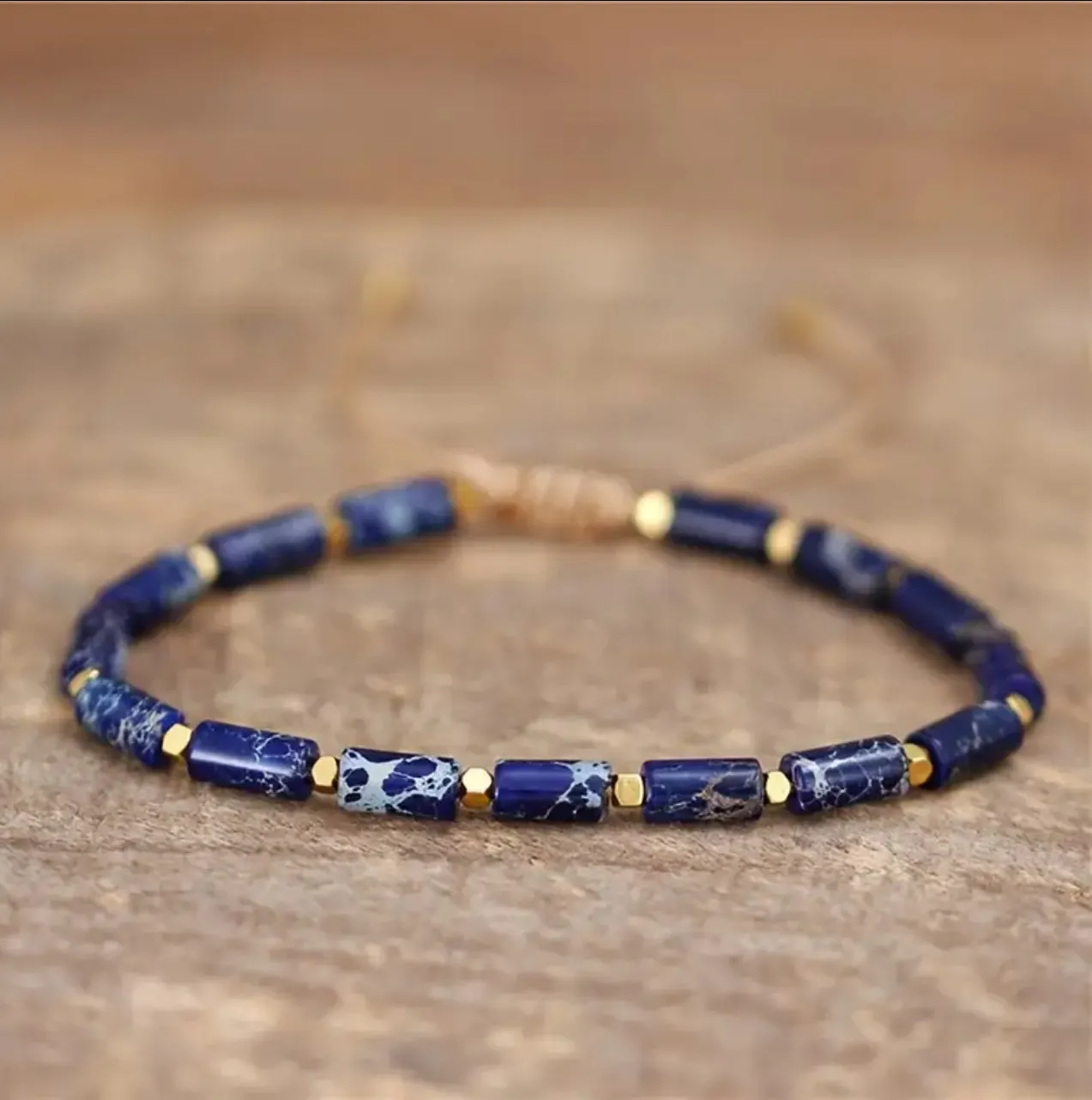 Bracelet Fin "Sérénité Océane" en Jaspe Bleu