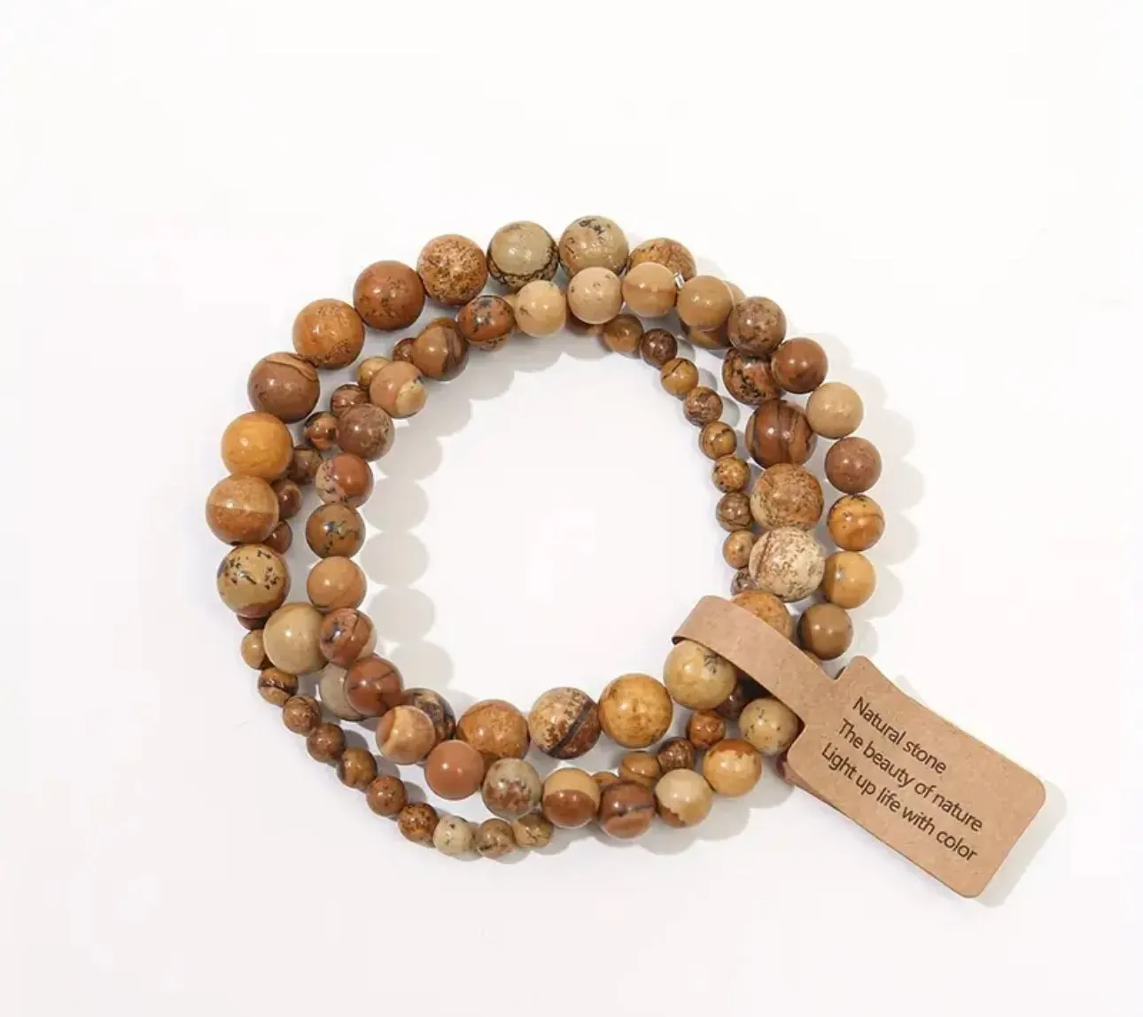 Set de 3 Bracelets "Paysages de la Terre" en Jaspe Paysage