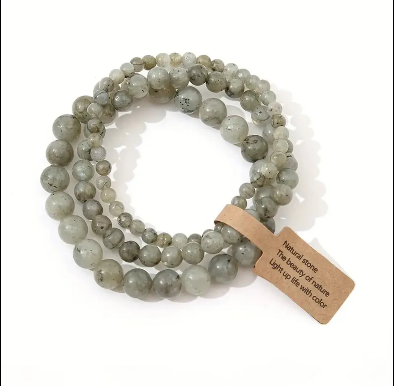 Set de 3 Bracelets "Bouclier du Magicien" en Labradorite