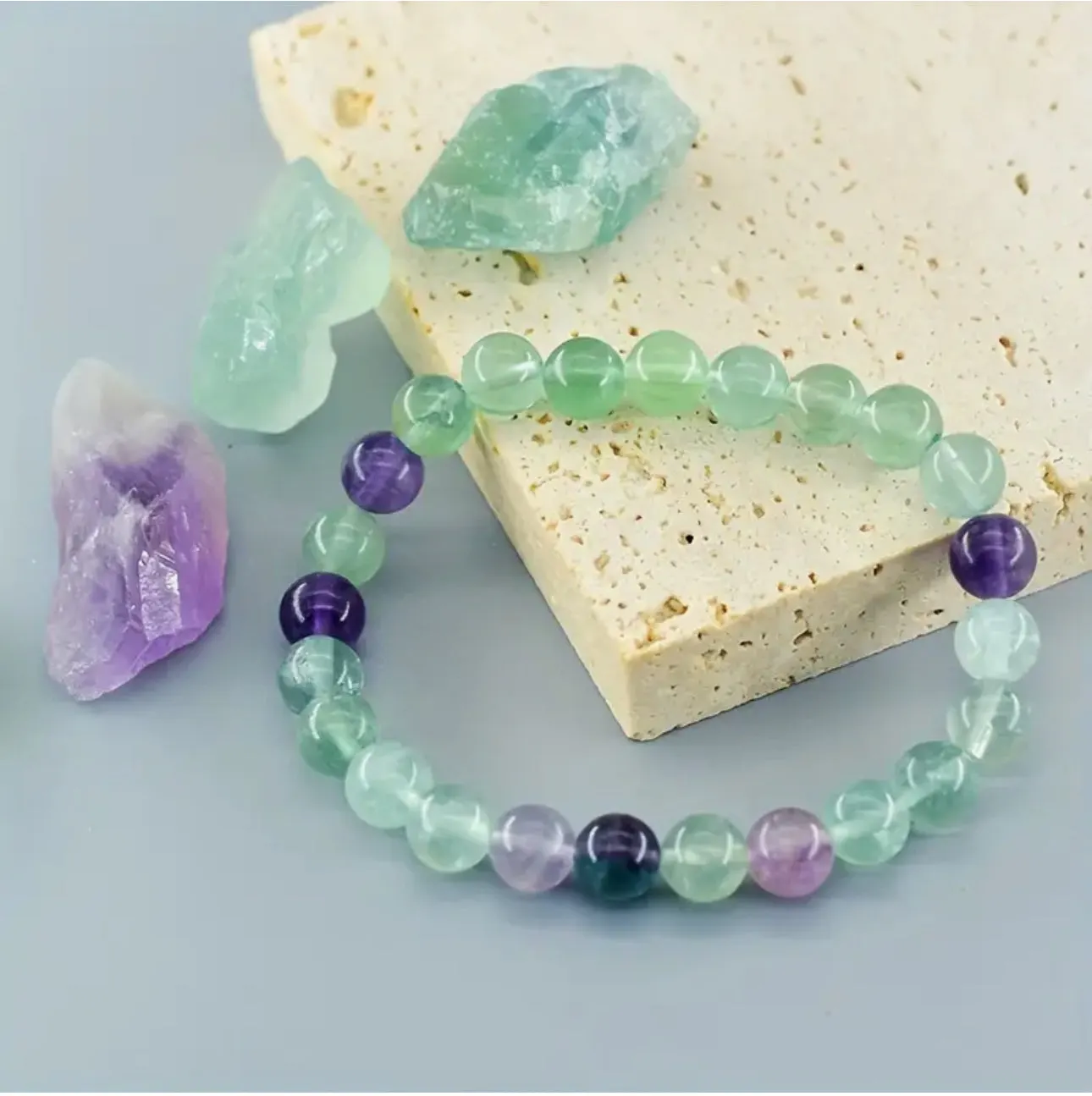 Bracelet "Clarté de l'Esprit" en Fluorite Arc-en-ciel