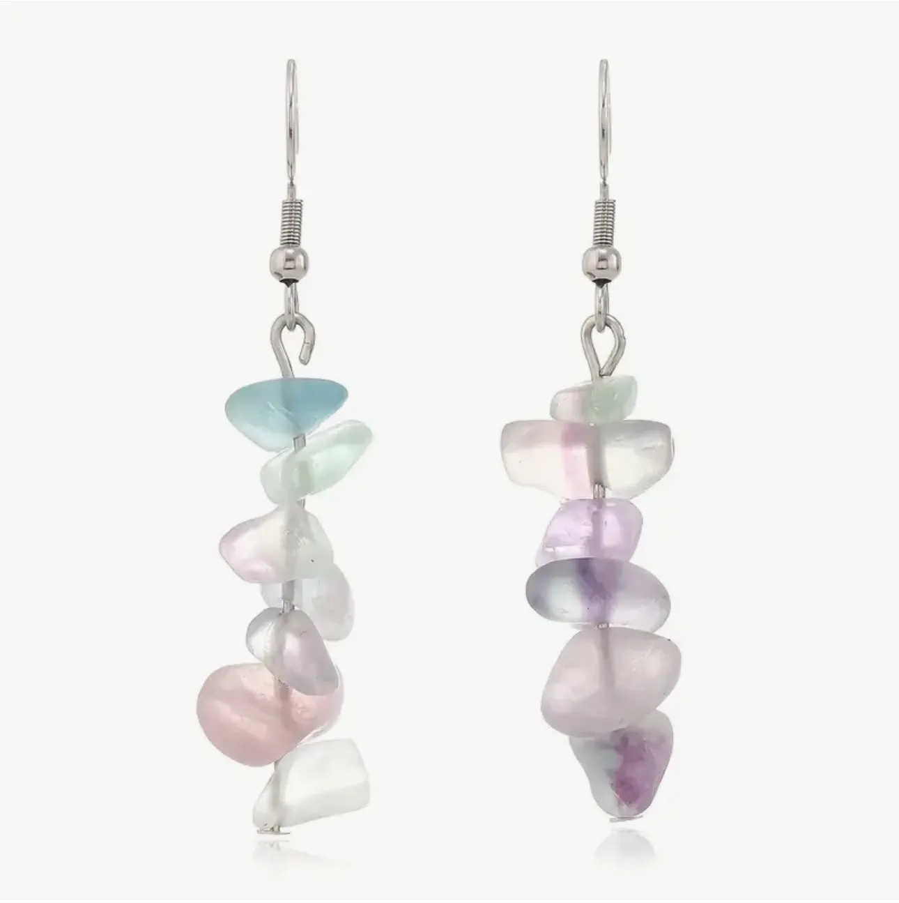 Boucles d'oreilles "Harmonie Arc-en-ciel" en Fluorite