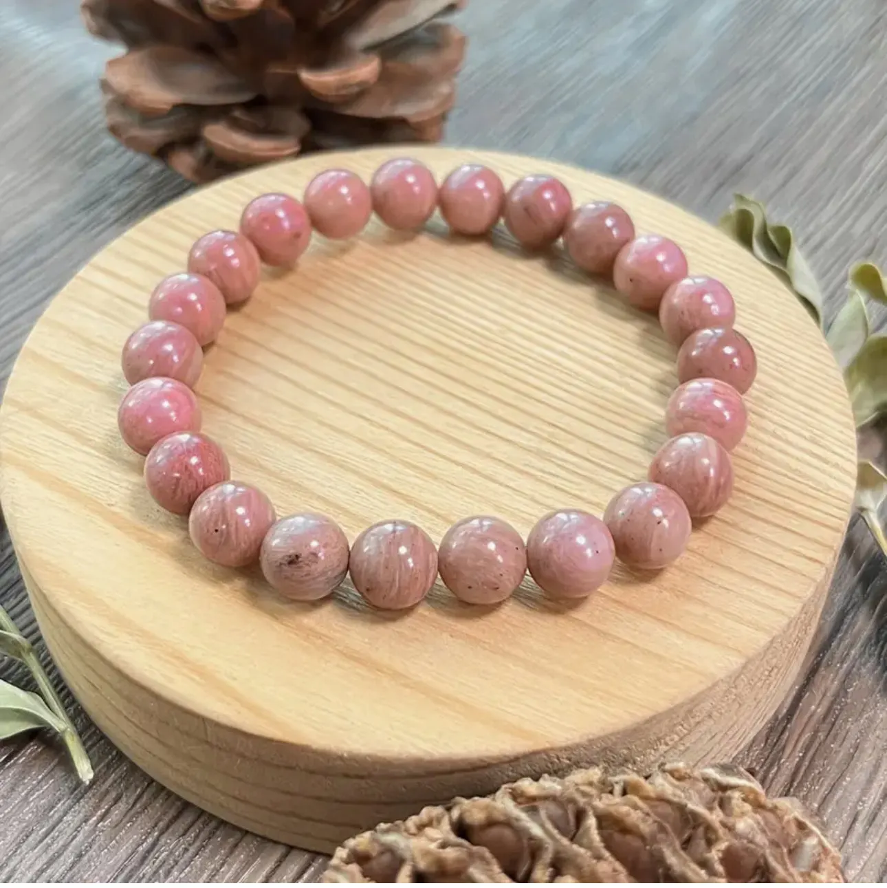 Bracelet "Cœur Apaisé" en Rhodonite Naturelle