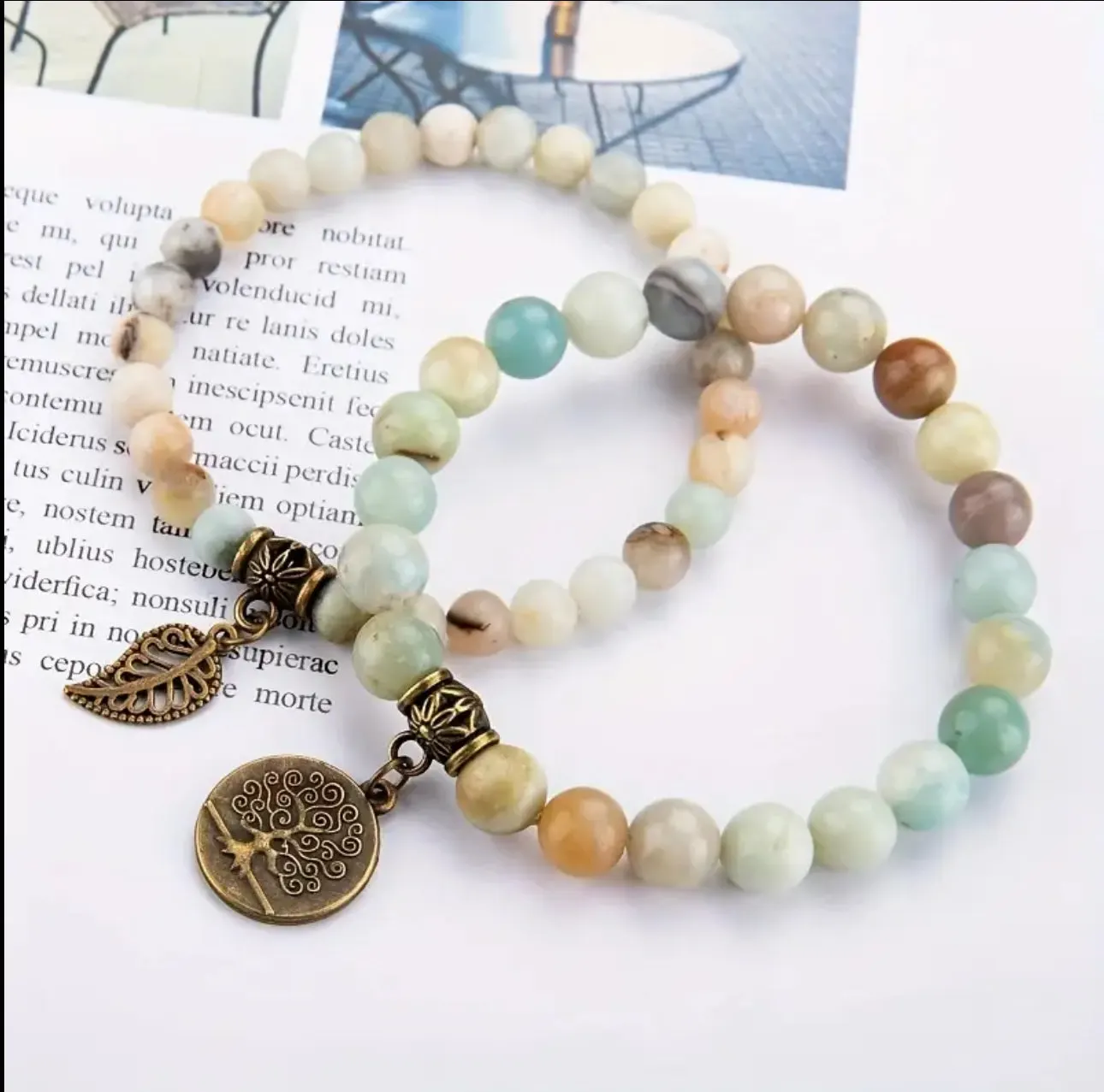 Bracelet Duo "Douce Harmonie" en Amazonite