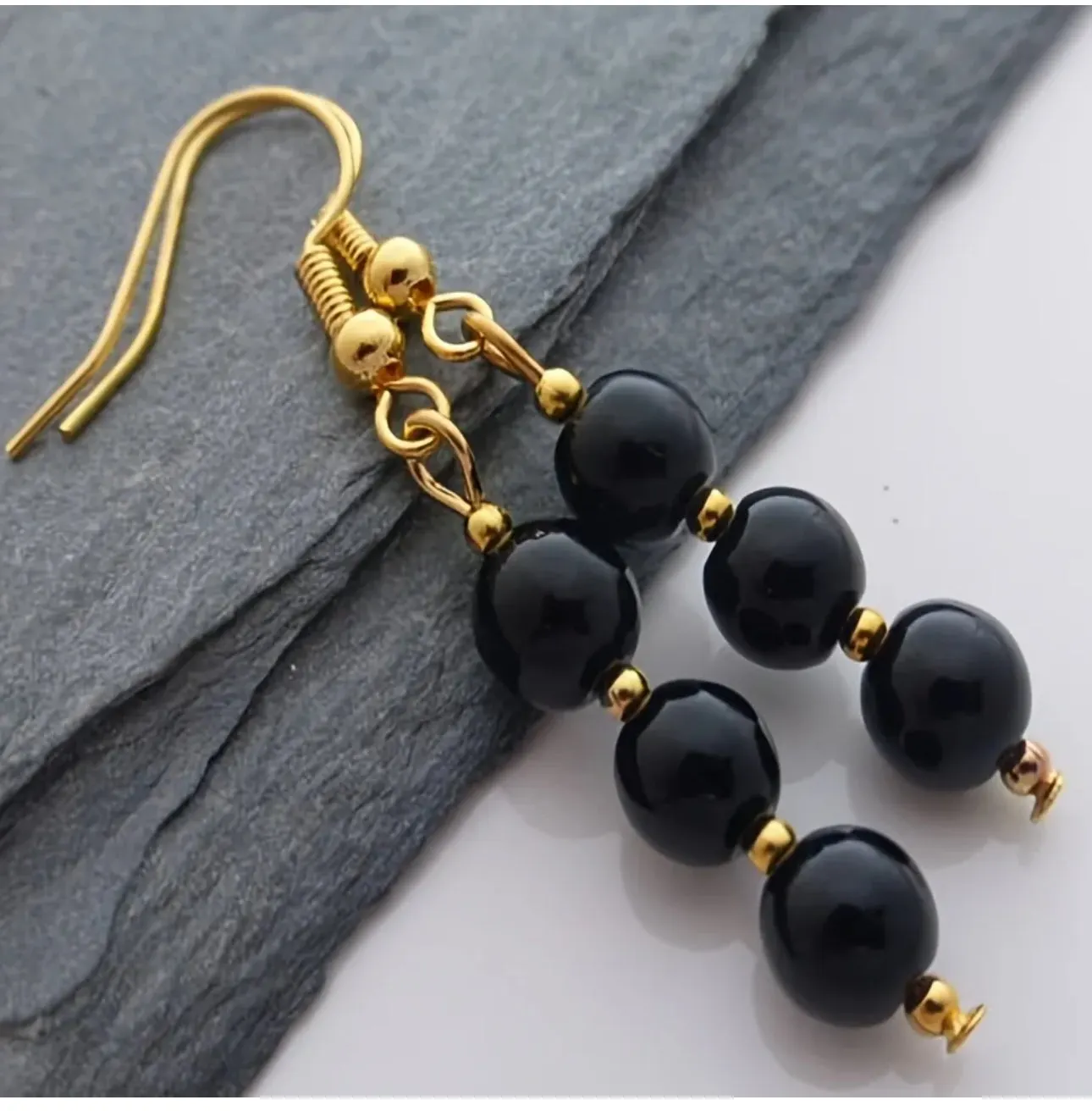 Boucles d'oreilles "Élégance Intemporelle" en Onyx Noir