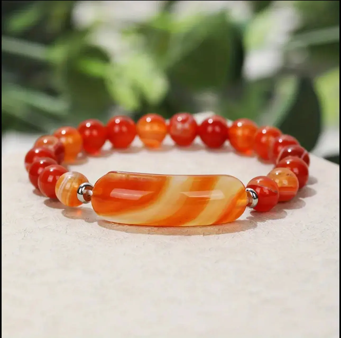 Bracelet "Flamme de Vie" en Cornaline Naturelle