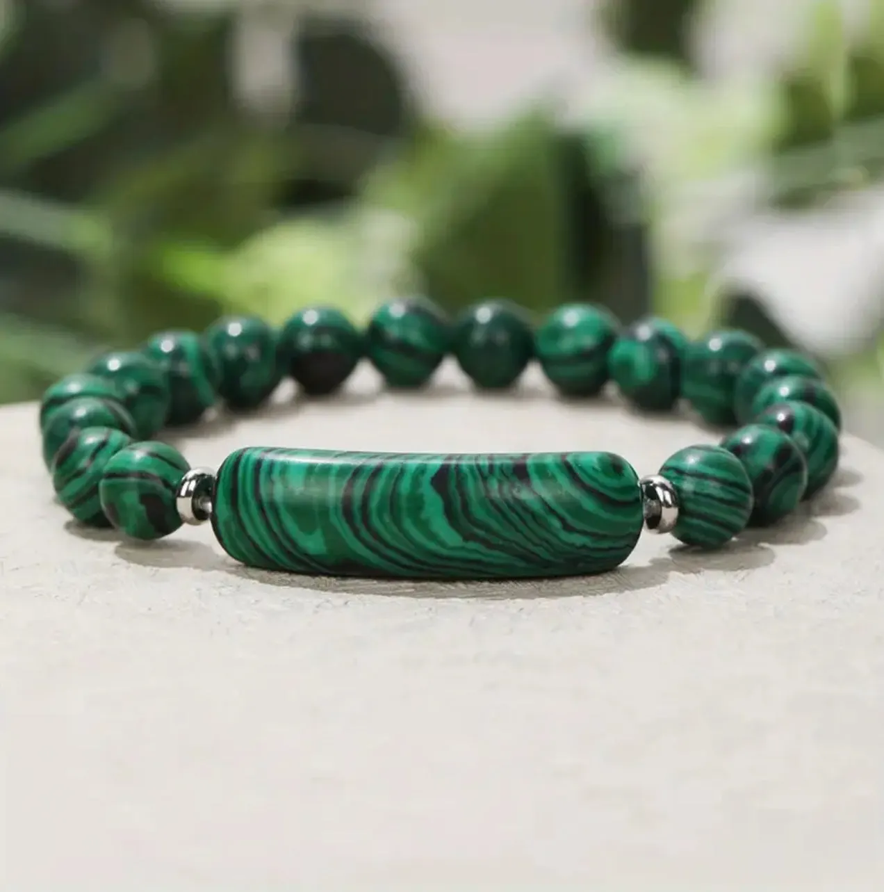 Bracelet "Force & Transformation" en Malachite Naturelle
