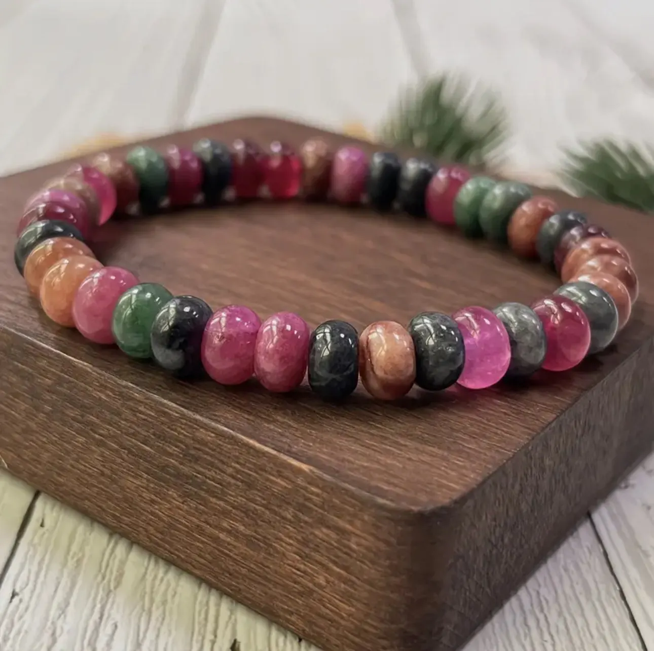 Bracelet "Harmonie Vitale" en Tourmaline Multicolore Naturelle