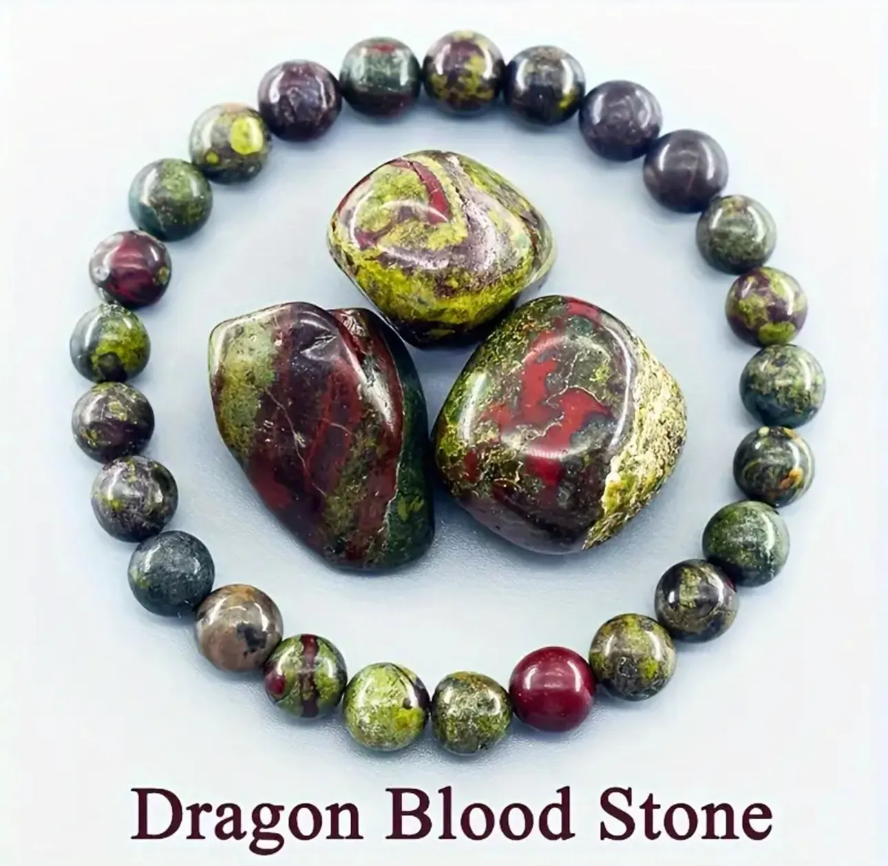 Bracelet "Pierre de Sang de Dragon" - Force, Courage & Vitalité