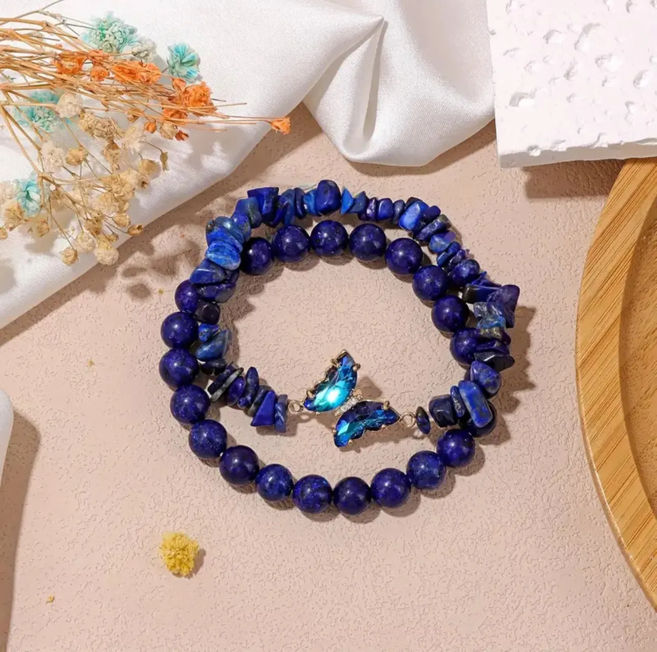 Duo de Bracelets en Lapis Lazuli Naturel - Sagesse & Communication