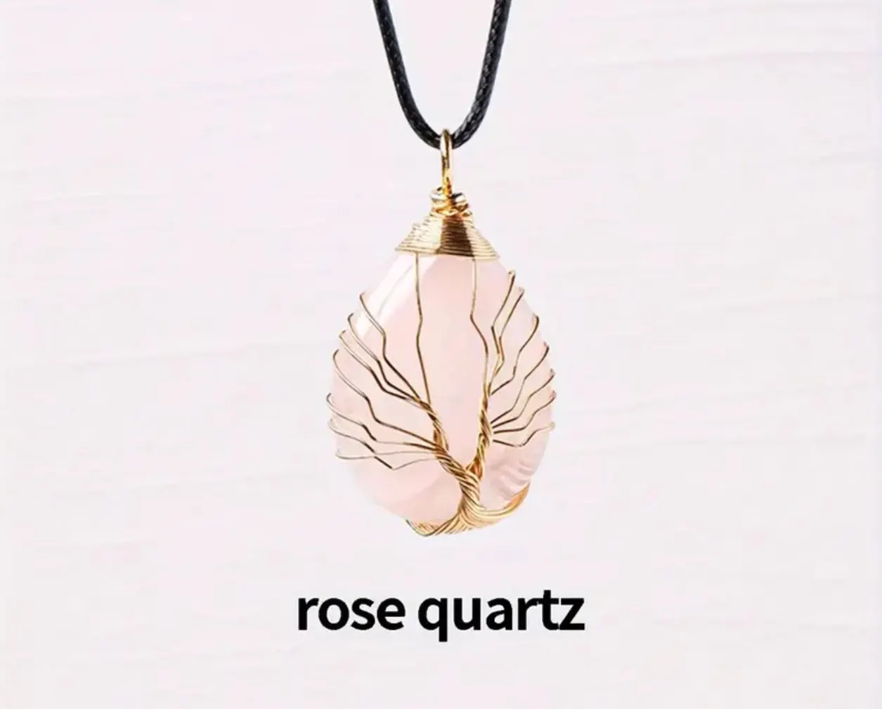 Collier “Arbre d’Amour” en Quartz Rose