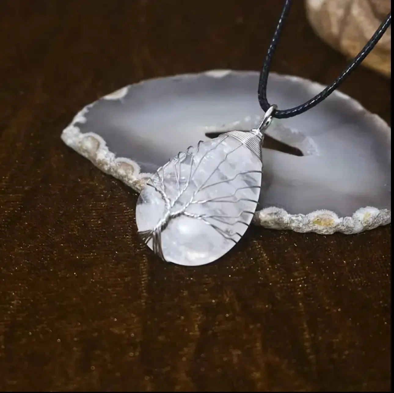 Collier “Arbre de Clarté” en Quartz Clair