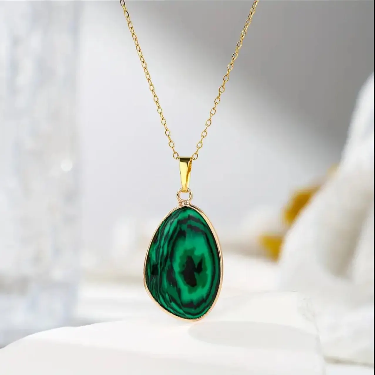 Collier “Forêt Enchantée” en Malachite