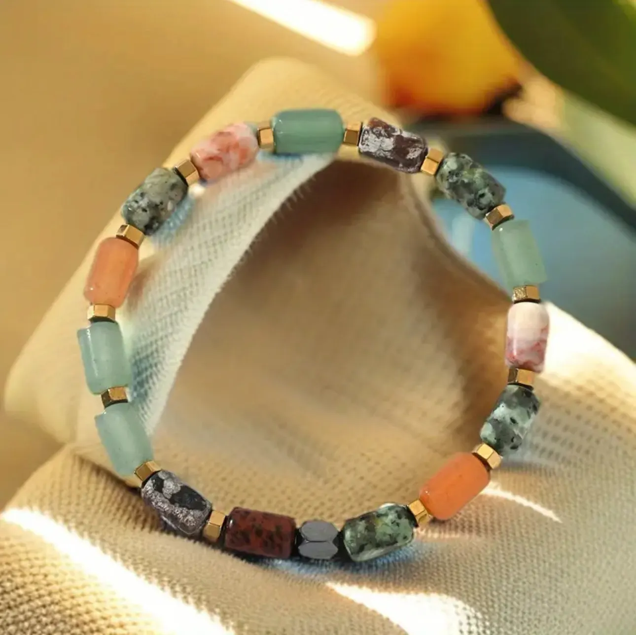Bracelet en Pierres Naturelles Multicolores – Sérénité et Équilibre