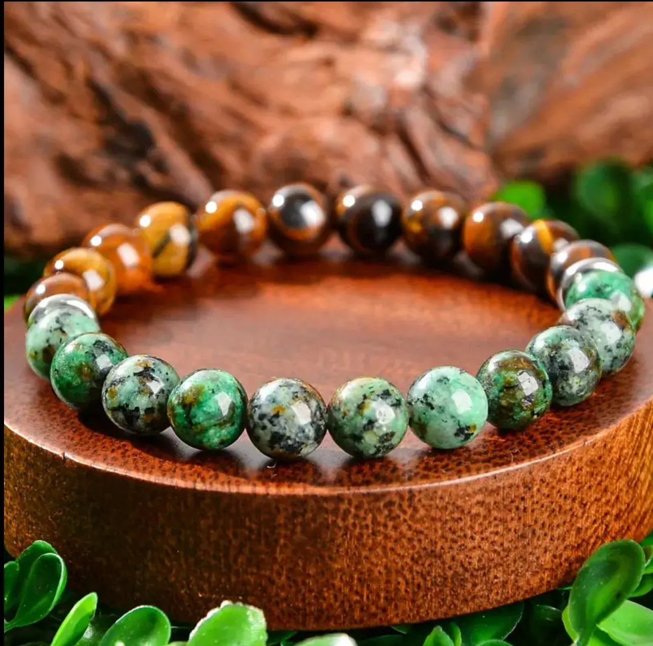 Bracelet en Œil de Tigre et Jade – Stabilité et Protection