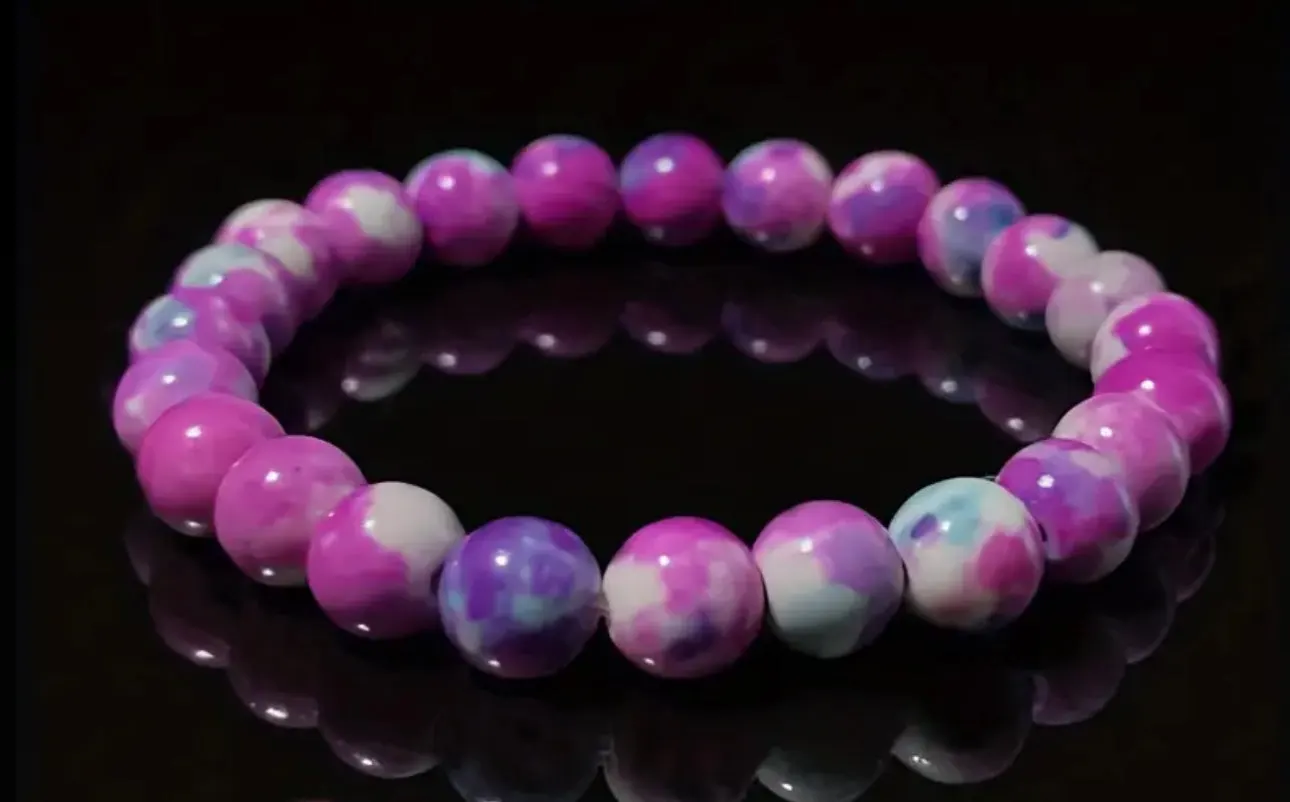 Bracelet Douceur en Howlite Teintée Rose et Bleue