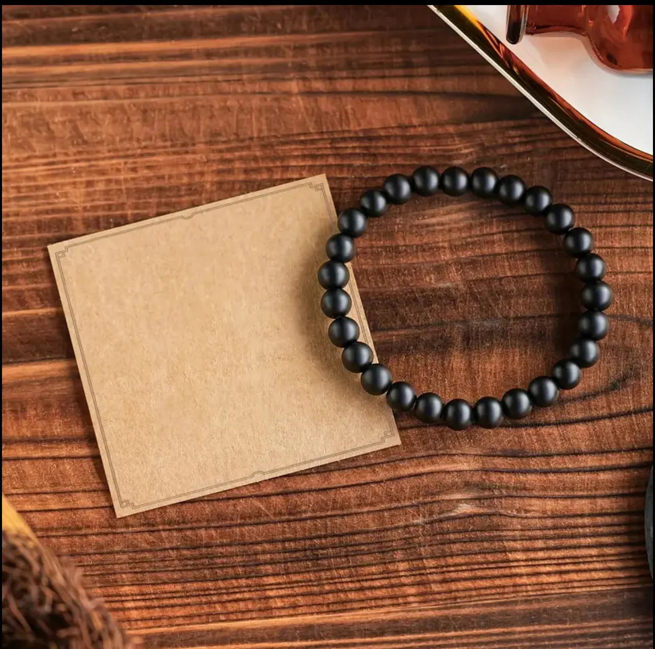 Bracelet Protection & Ancrage – Perles d’Onyx Noir Mat