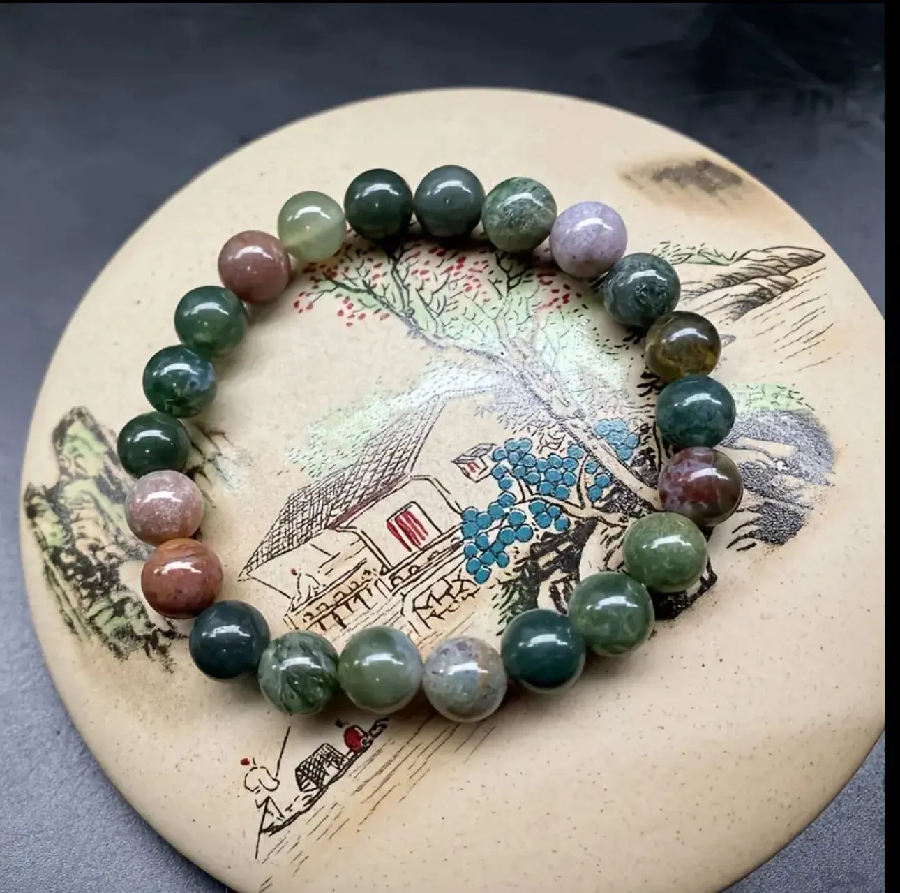 Bracelet en Agate Indienne – Harmonie et Stabilité