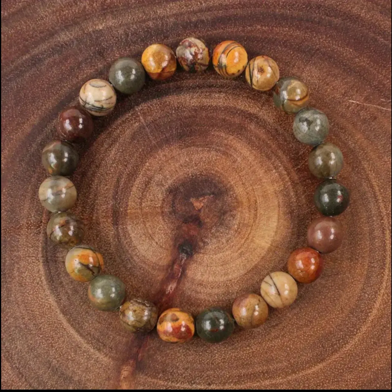 Bracelet « Nature & Sérénité » — Jaspe Paysage