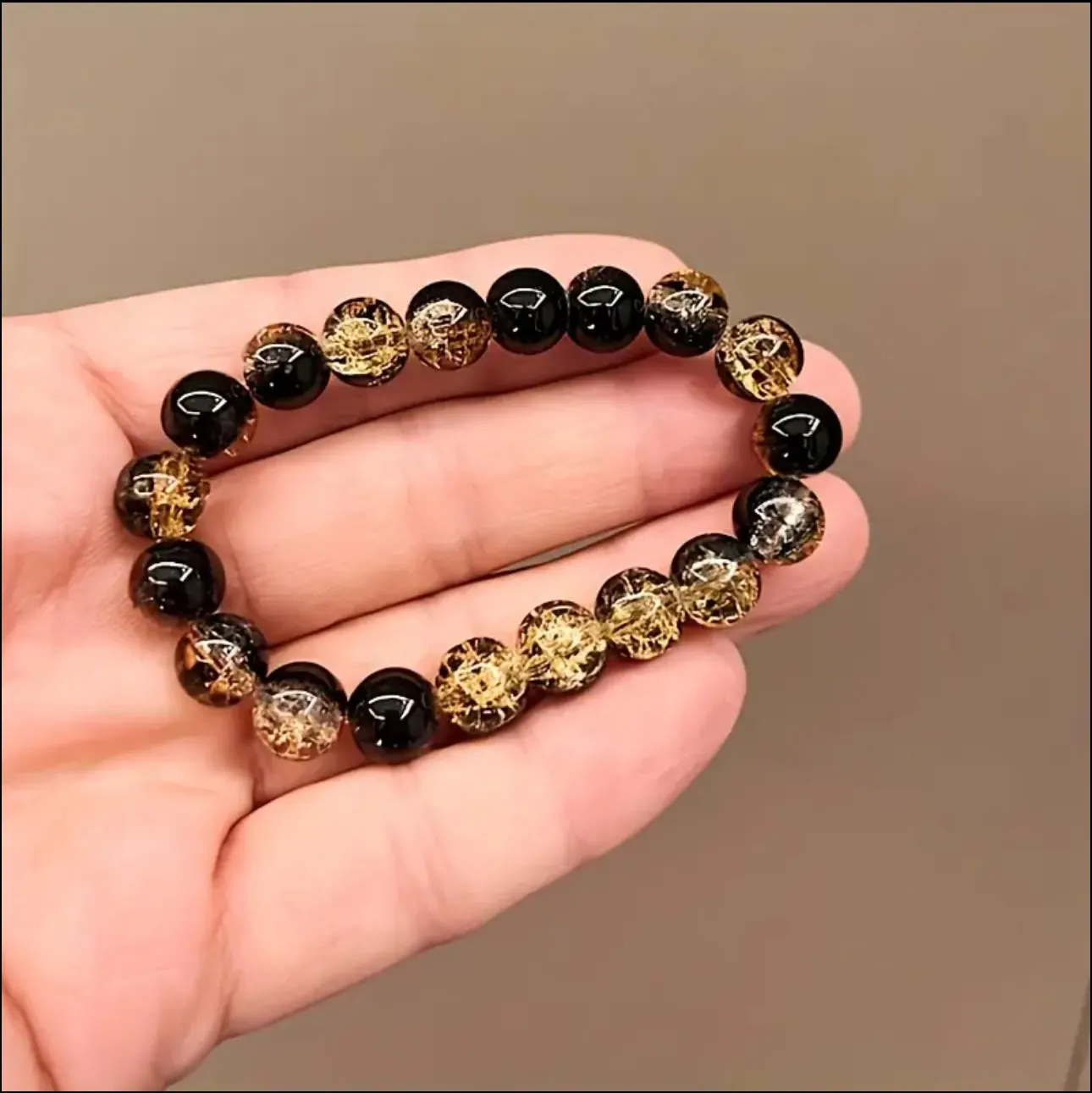 Bracelet « Force & Protection » — Quartz Fumé & Quartz Craquelé