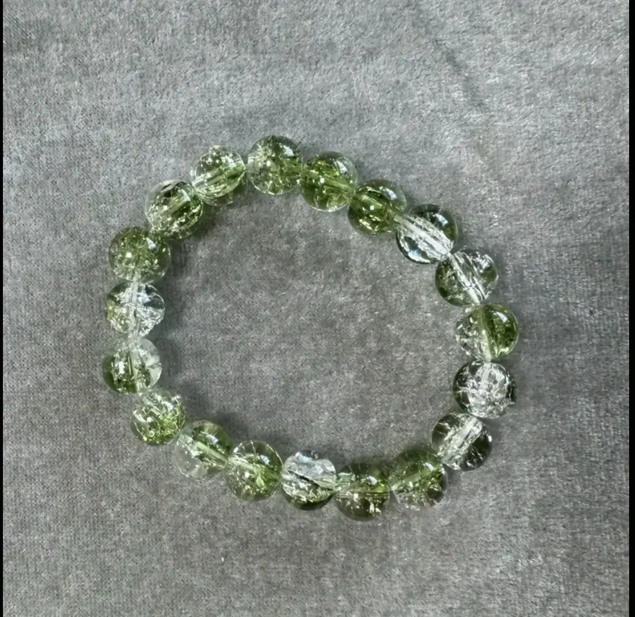 Bracelet « Renaissance & Vitalité » — Quartz Craquelé Vert & Transparent