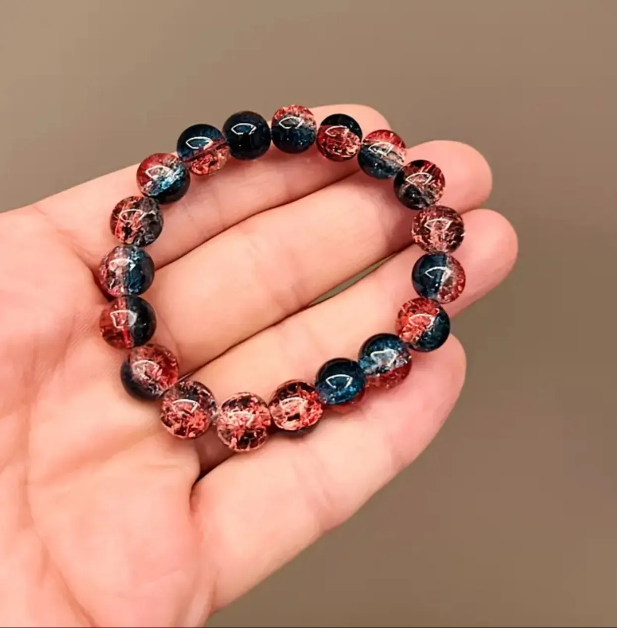 Bracelet « Harmonie & Communication » — Quartz bicolore rose & bleu