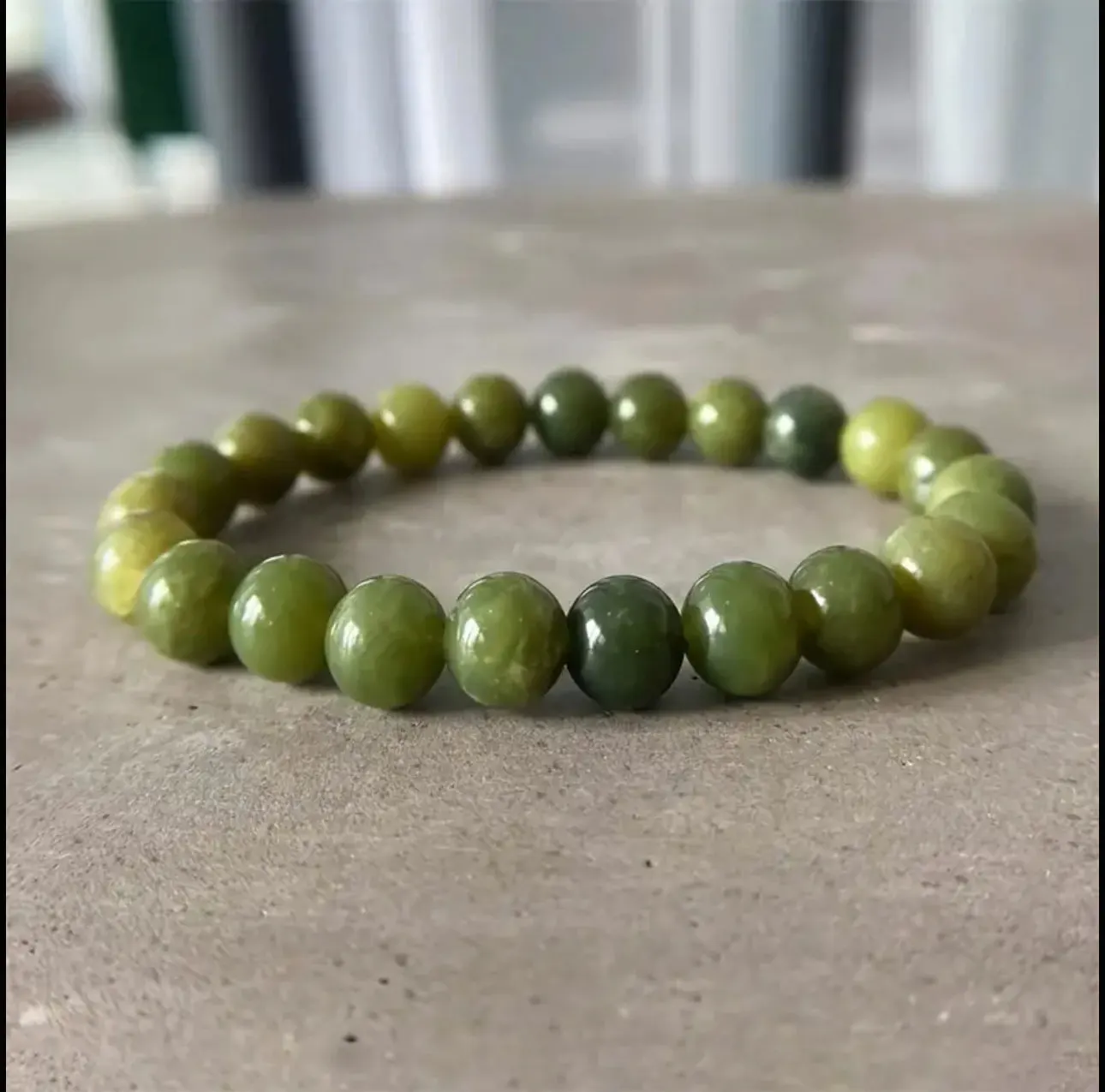 Bracelet « Sérénité & Équilibre » — Jade Verte