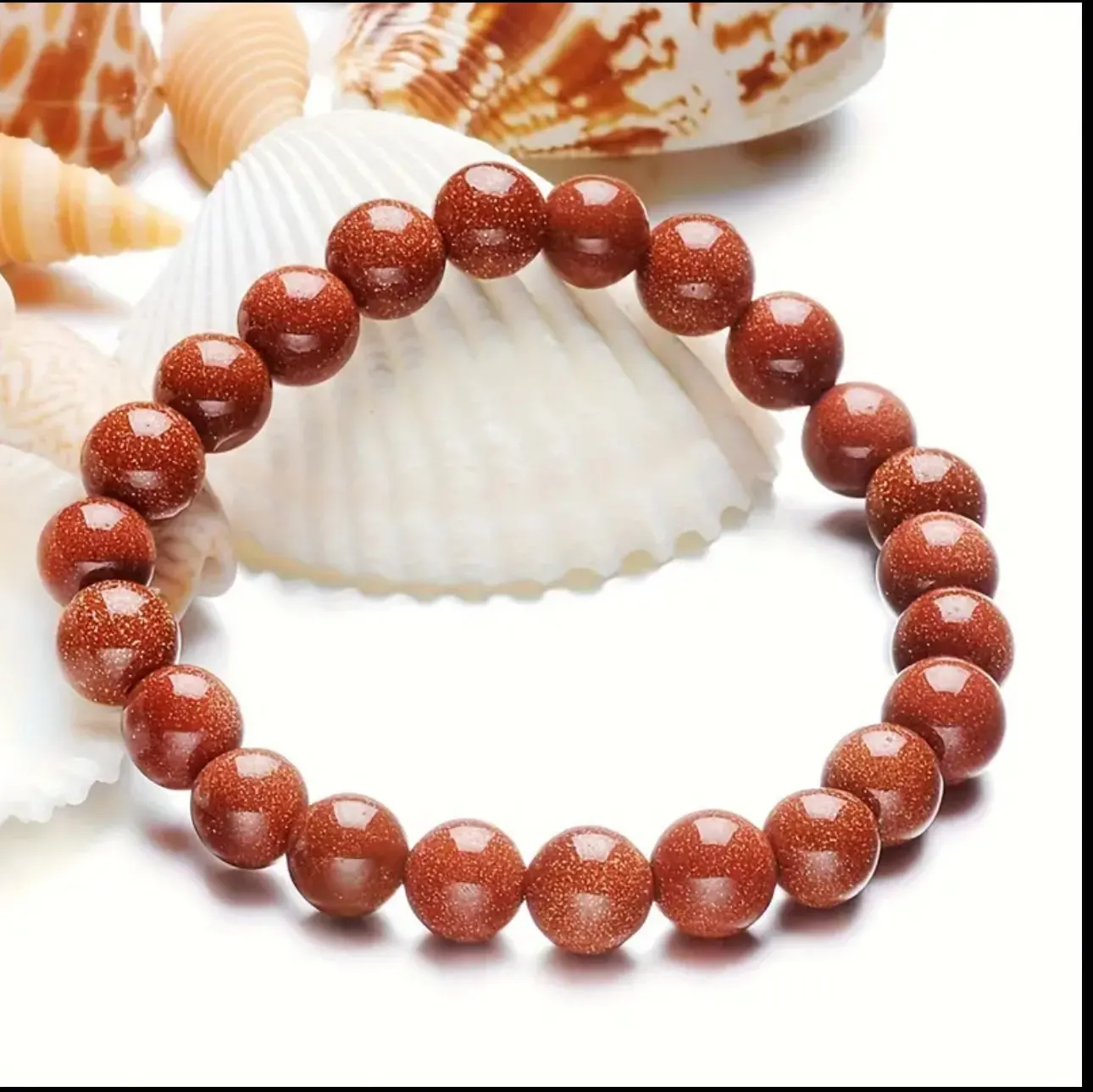 Bracelet « Énergie & Confiance » — Goldstone (Pierre de Soleil)