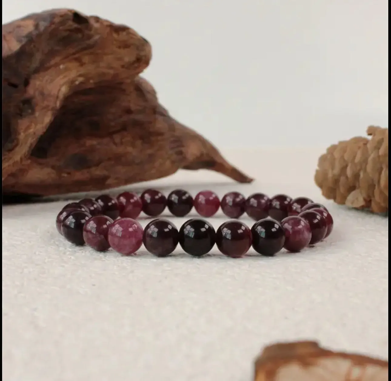 Bracelet en Tourmaline Rose – Émotions & Douceur du Cœur