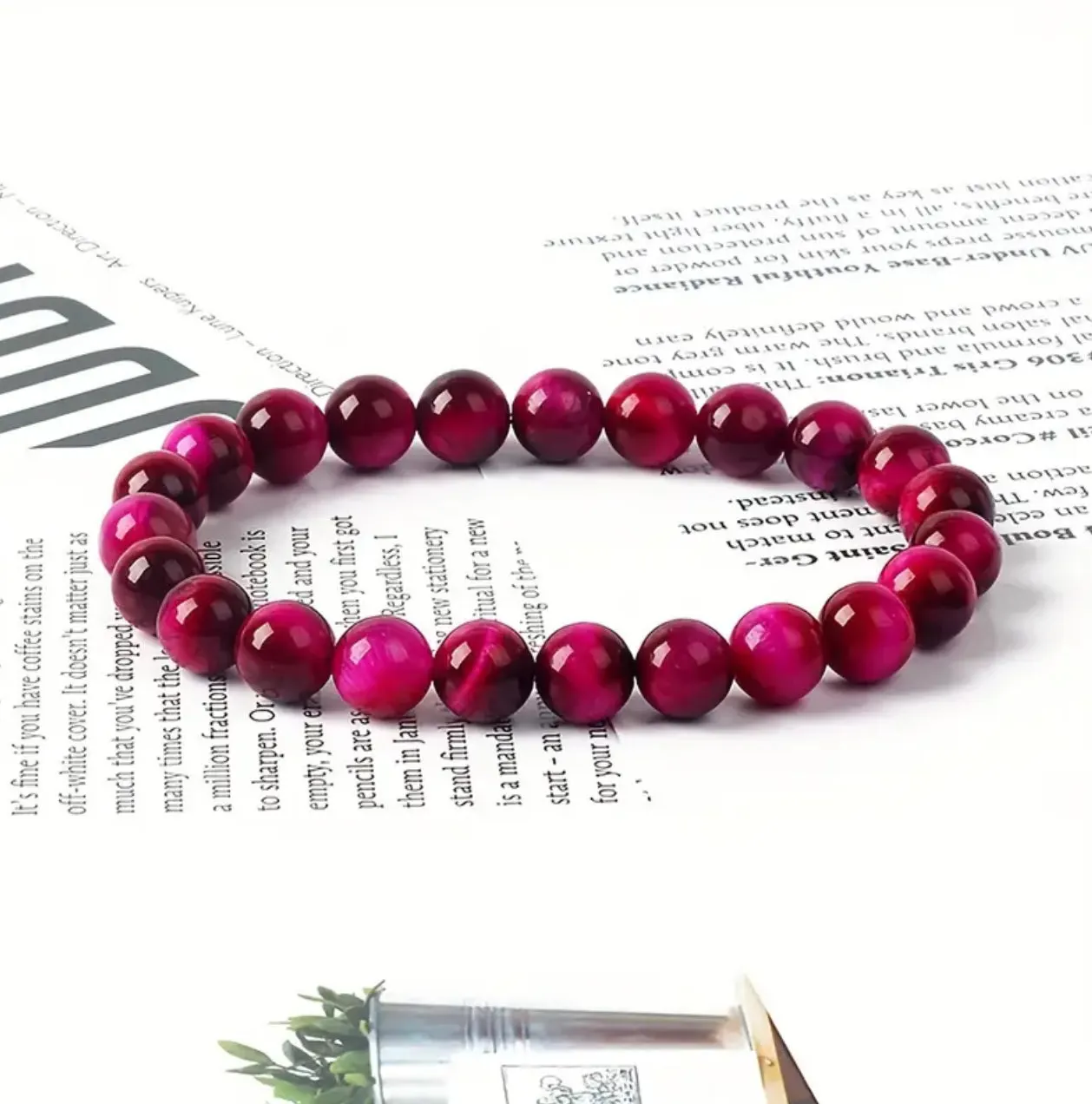 Bracelet en Œil de Tigre Rose – Confiance & Énergie Féminine