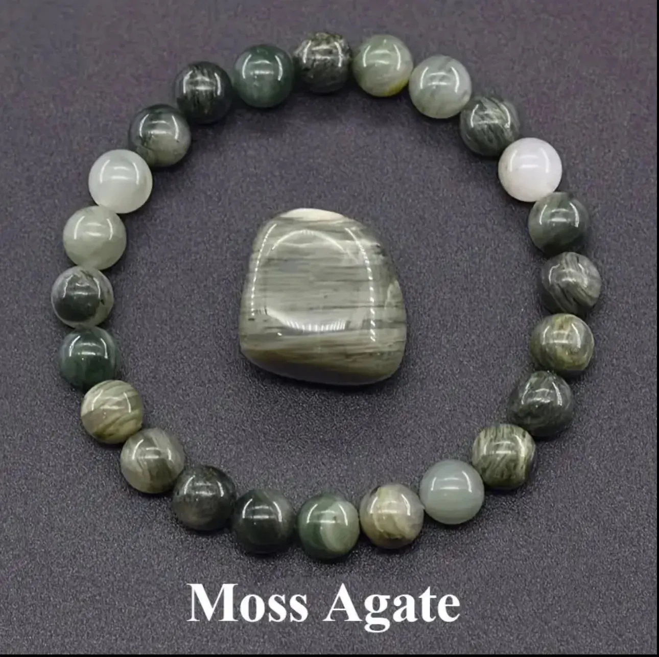 Bracelet Agate Mousse – Connexion à la Nature et Équilibre Intérieur