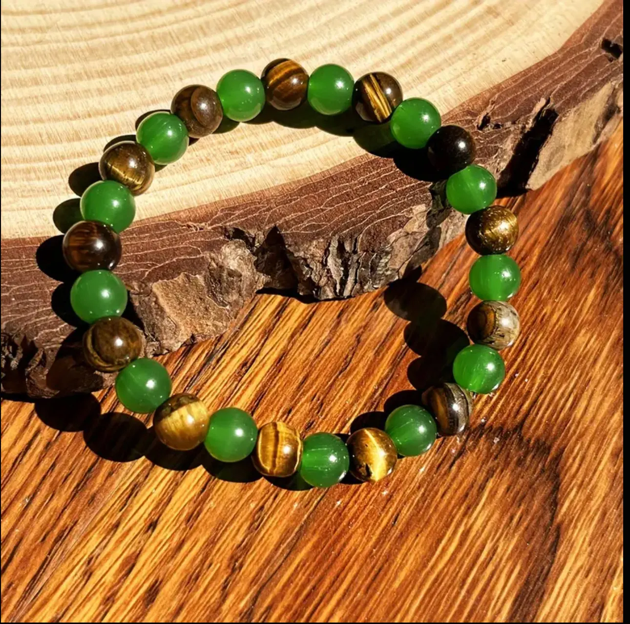 Bracelet Abondance et Protection – Aventurine Verte et Œil de Tigre
