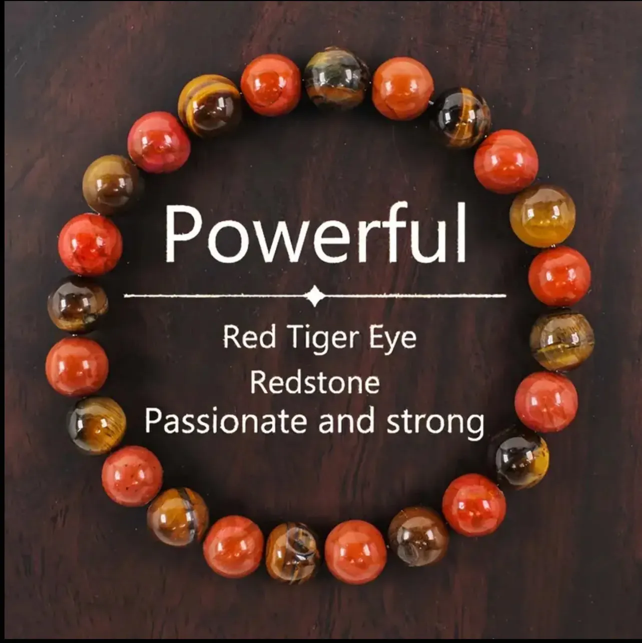 Bracelet Force et Stabilité – Jaspe Rouge et Œil de Tigre