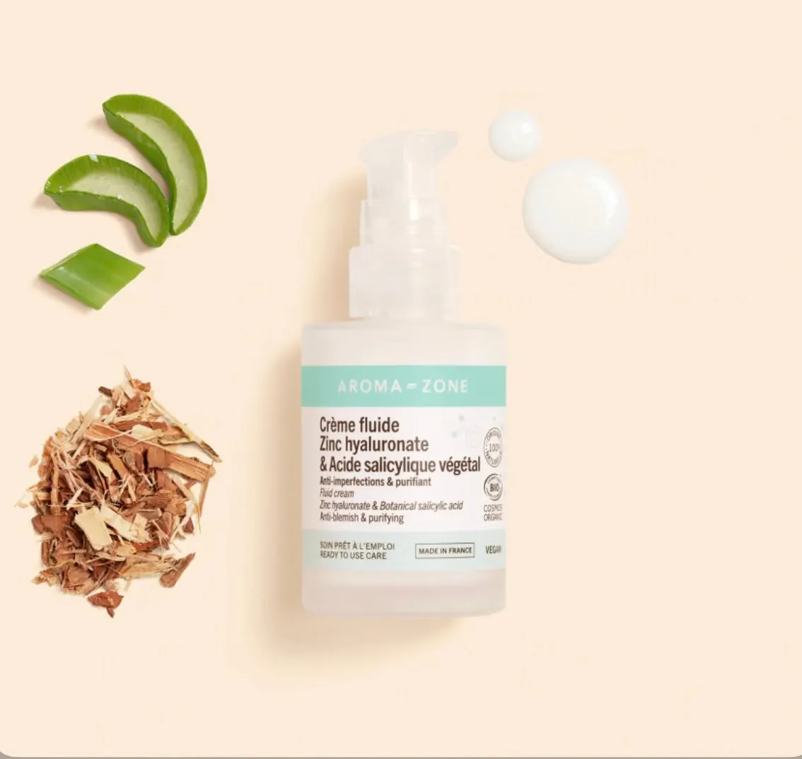 Crème fluide Zinc hyaluronate & Acide salycilique végétal