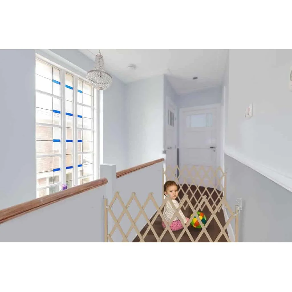 Barrière de Sécurité Pliable et Extensible en Bois pour Bébé